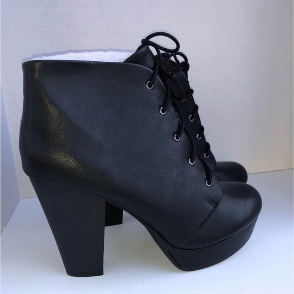 *NEW* Chunky Heel Lace up Booties - Picture 4 of 7